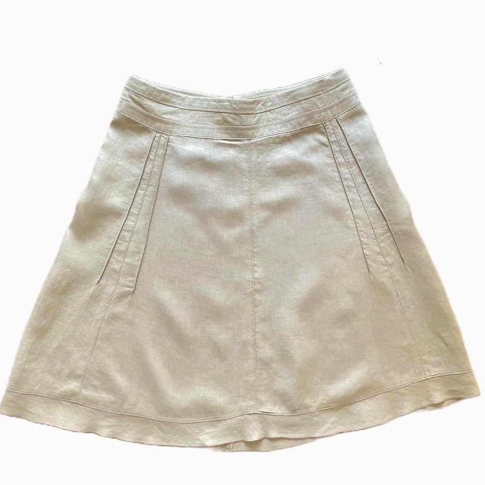 Benetton Linen Skirt, Beige, Italy Size 40 (4 US) - Picture 5 of 10